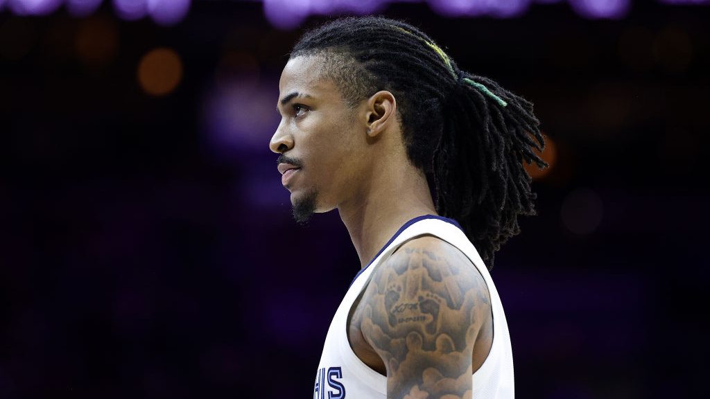 Ja Morant of the Memphis Grizzlies looks on before the game against