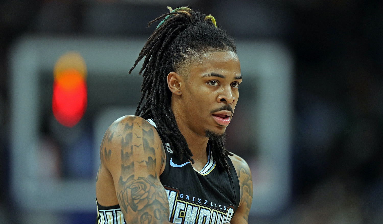 MEMPHIS, TENNESSEE - FEBRUARY 28: Ja Morant #12 of the Memphis Grizzlies during the game against the Los Angeles Lakers at FedExForum on February 28, 2023 in Memphis, Tennessee.