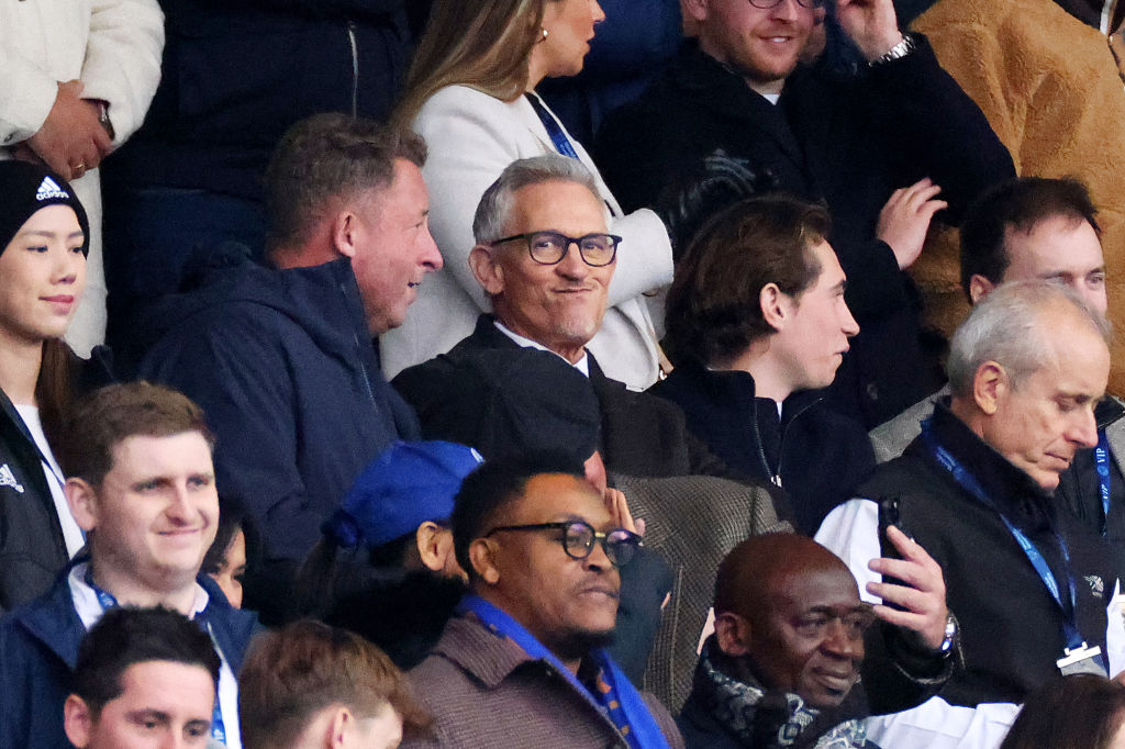 LEICESTER, ENGLAND - MARCH 11: Gary Lineker looks on from the stands during the Premier League match between Leicester City and Chelsea FC at The King Power Stadium on March 11, 2023 in Leicester, England.