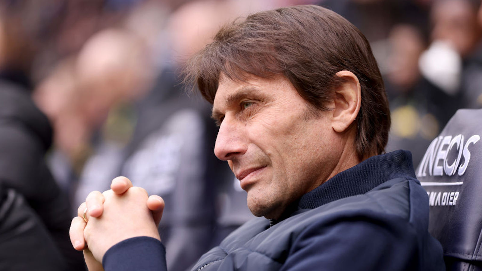 LONDON, ENGLAND - MARCH 11: Antonio Conte, Manager of Tottenham Hotspur, looks on prior to the Premier League match between Tottenham Hotspur and Nottingham Forest at Tottenham Hotspur Stadium on March 11, 2023 in London, England.
