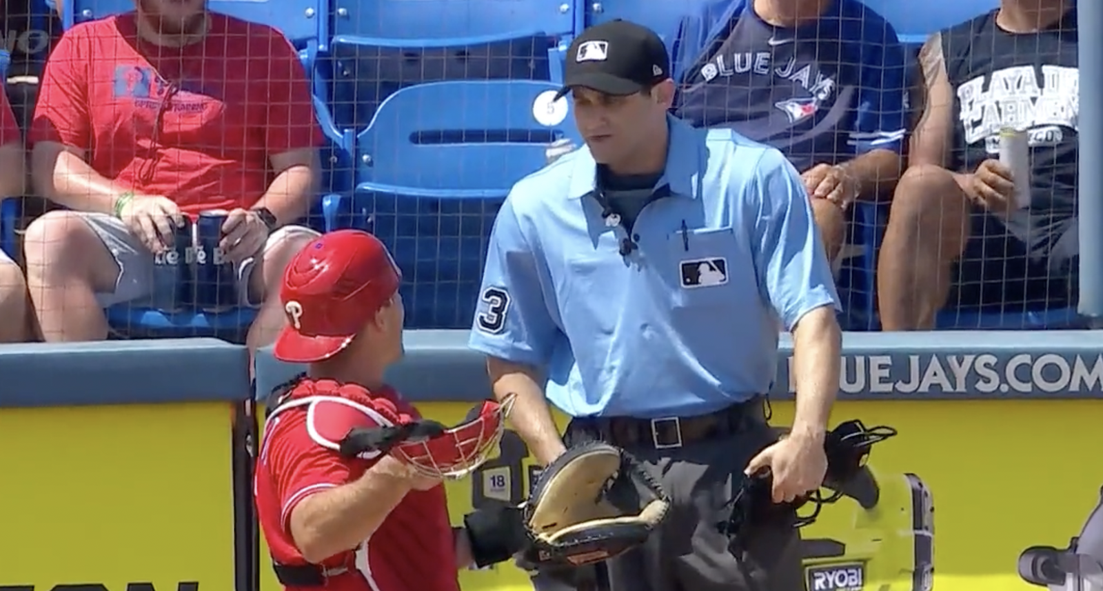 An umpire ejects JT Realmuto for no reason