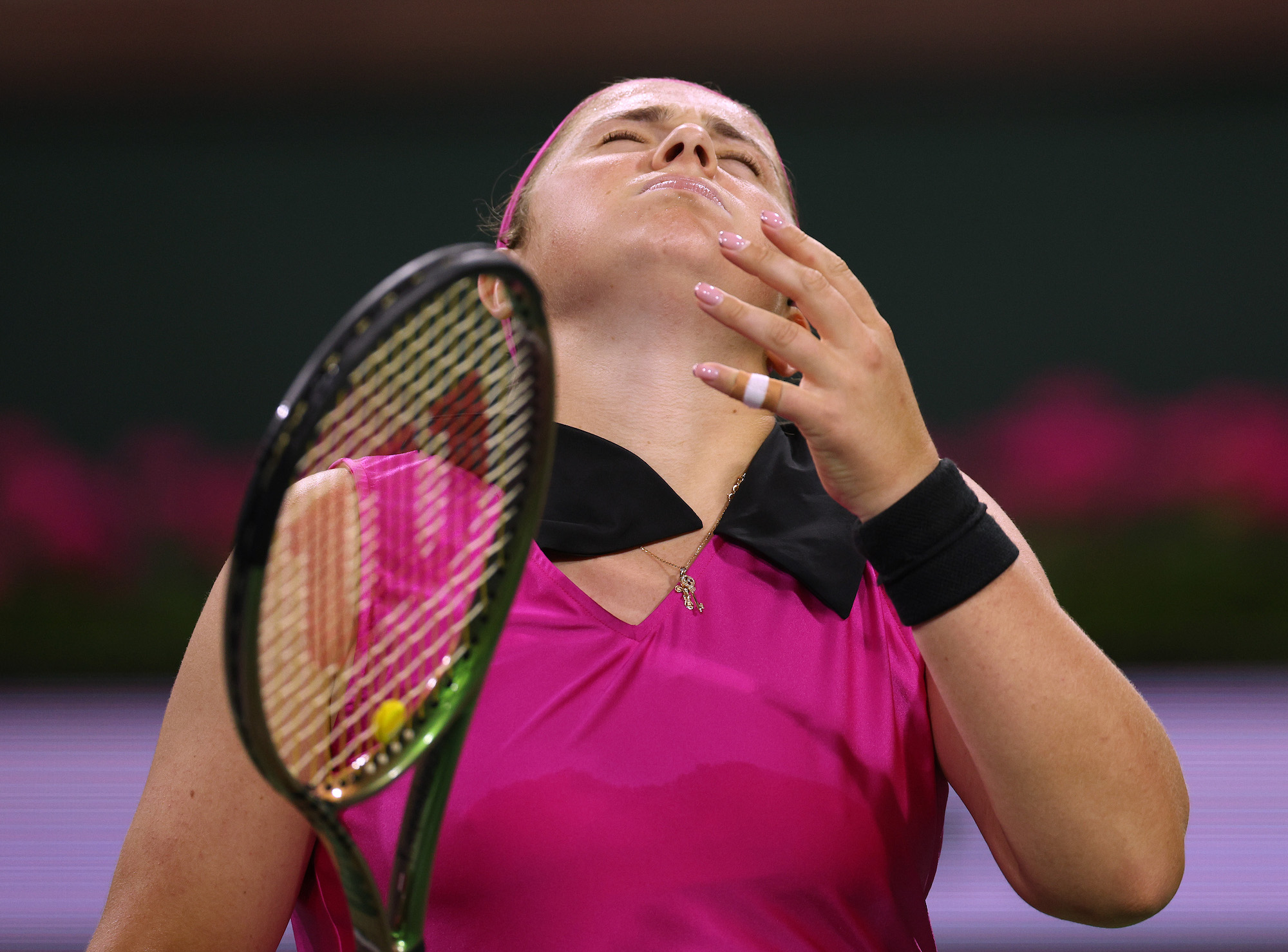 Jelena Ostapenko in disappointment