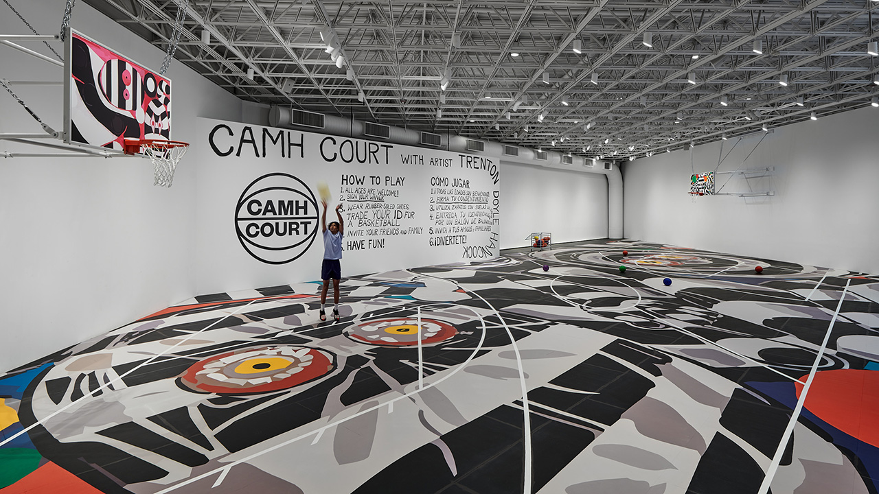 The messed up basketball court shaped like a parallelogram