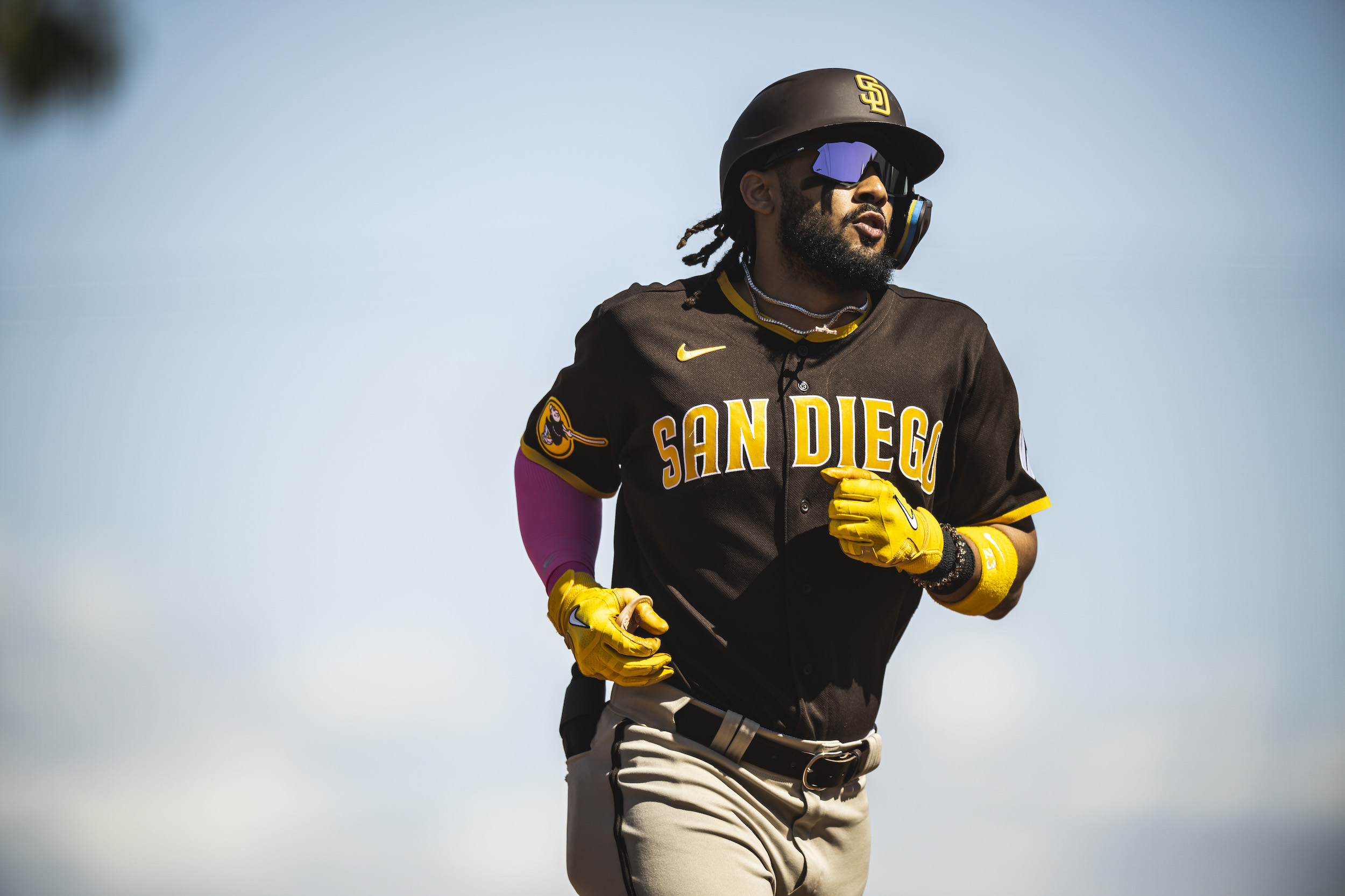 Fernando Tatis Jr. rounds the bases for the Padres, during spring training.