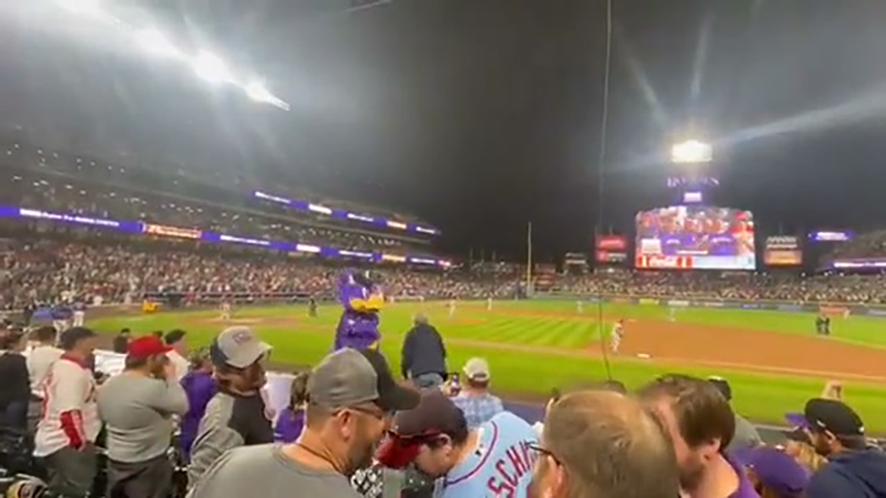 Still of Dinger being dropped by a fan