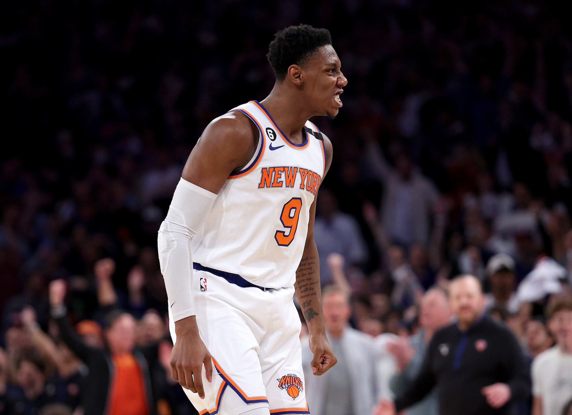 RJ Barrett celebrates