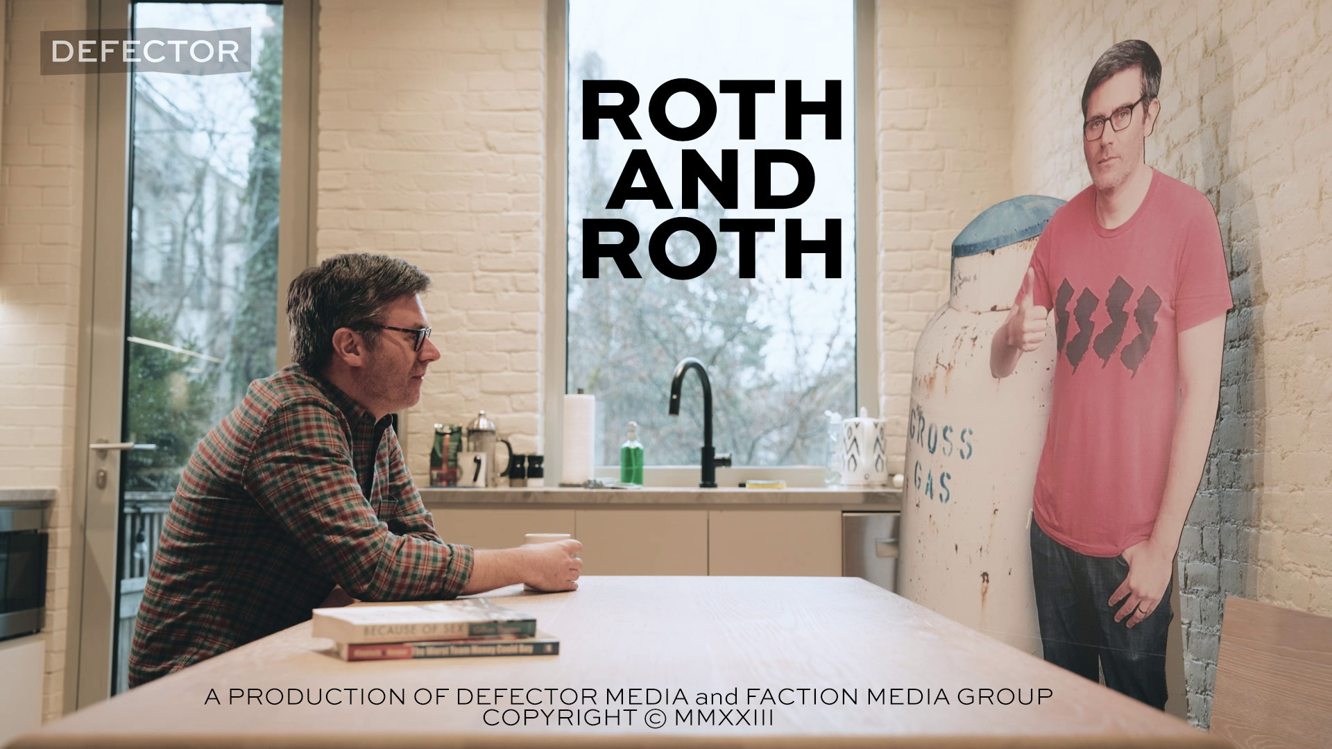 The title card for "Roth and Roth: A Cardboard Cutout's Journey"