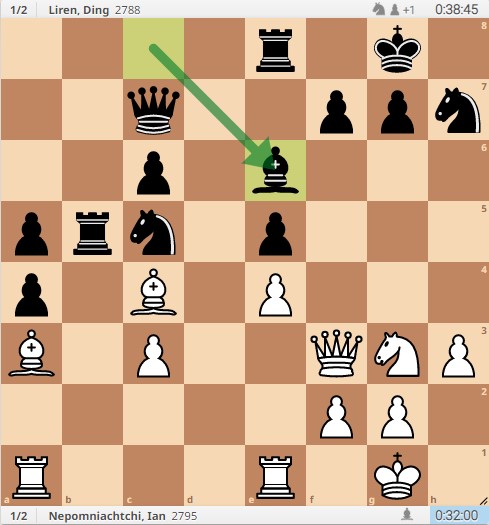 Pawn from c8 to e6