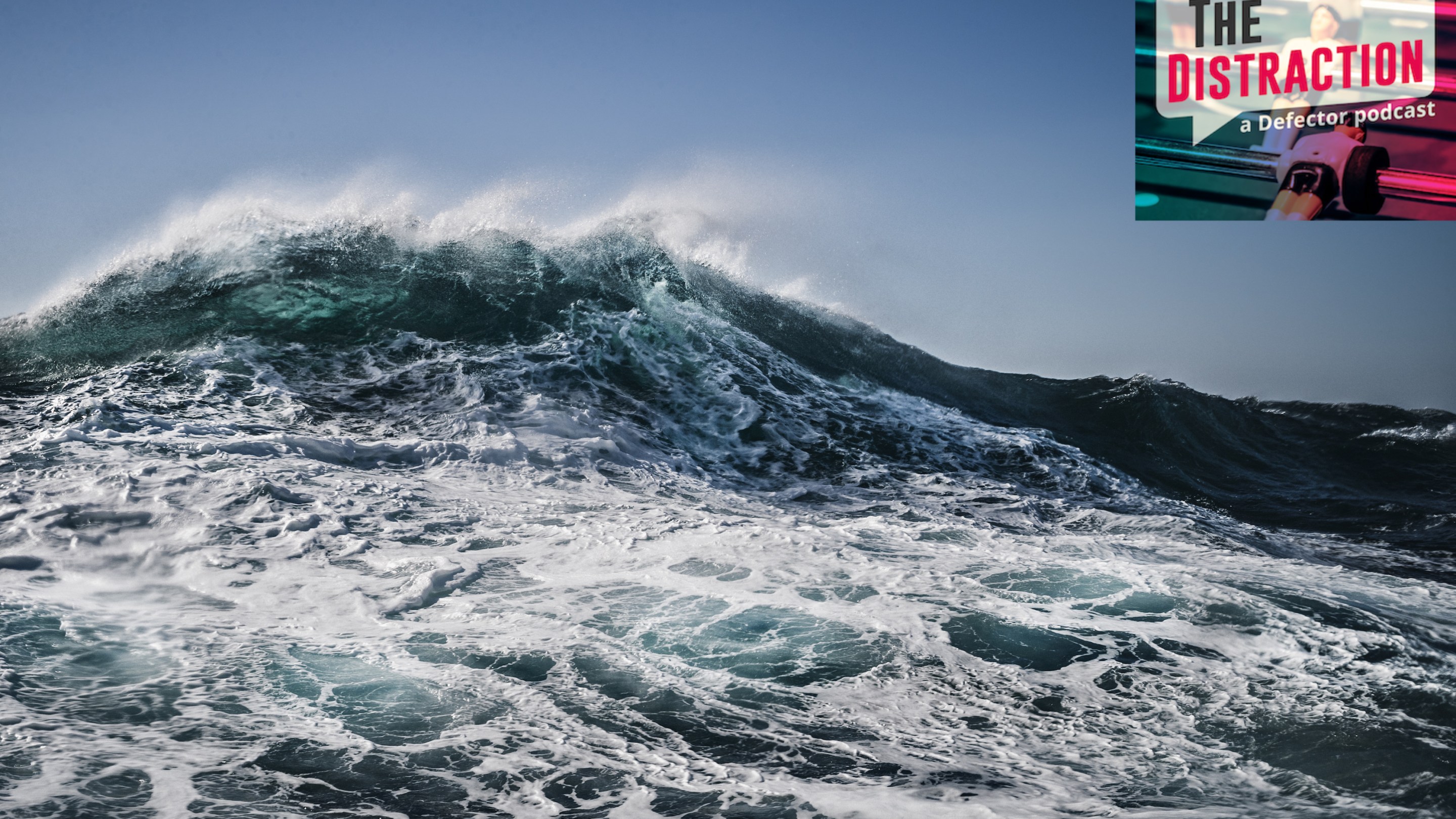 Waves crashing on the open ocean.