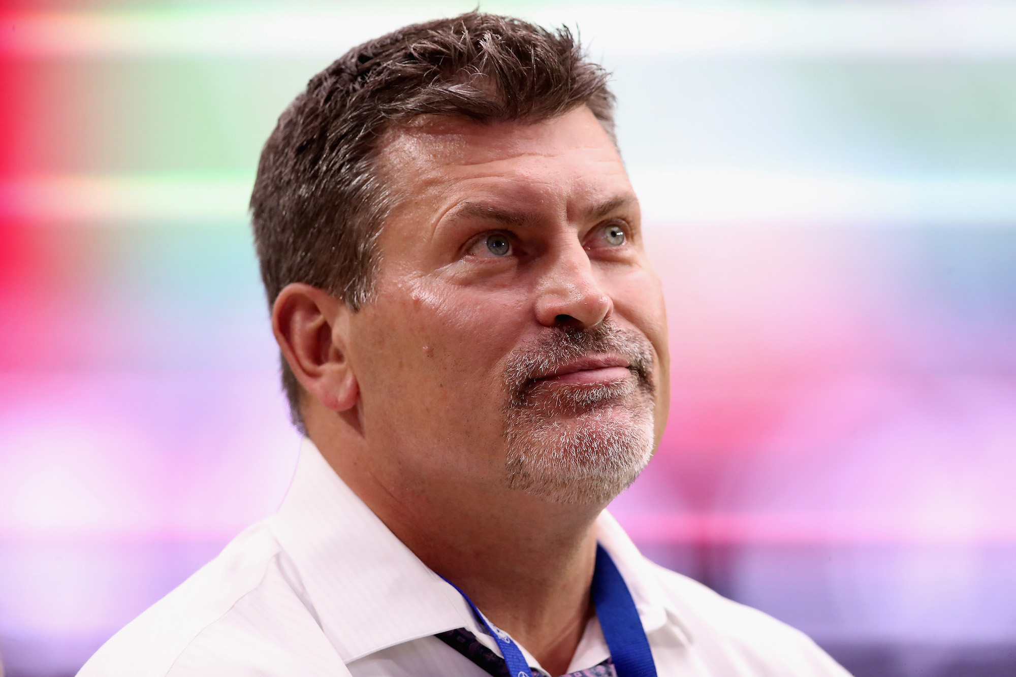 GLENDALE, ARIZONA - SEPTEMBER 08: Former NFL player and current sportscaster Mark Schlereth stands on the field during the NFL game between the Arizona Cardinals and the Detroit Lions at State Farm Stadium on September 08, 2019 in Glendale, Arizona. (Photo by Christian Petersen/Getty Images)