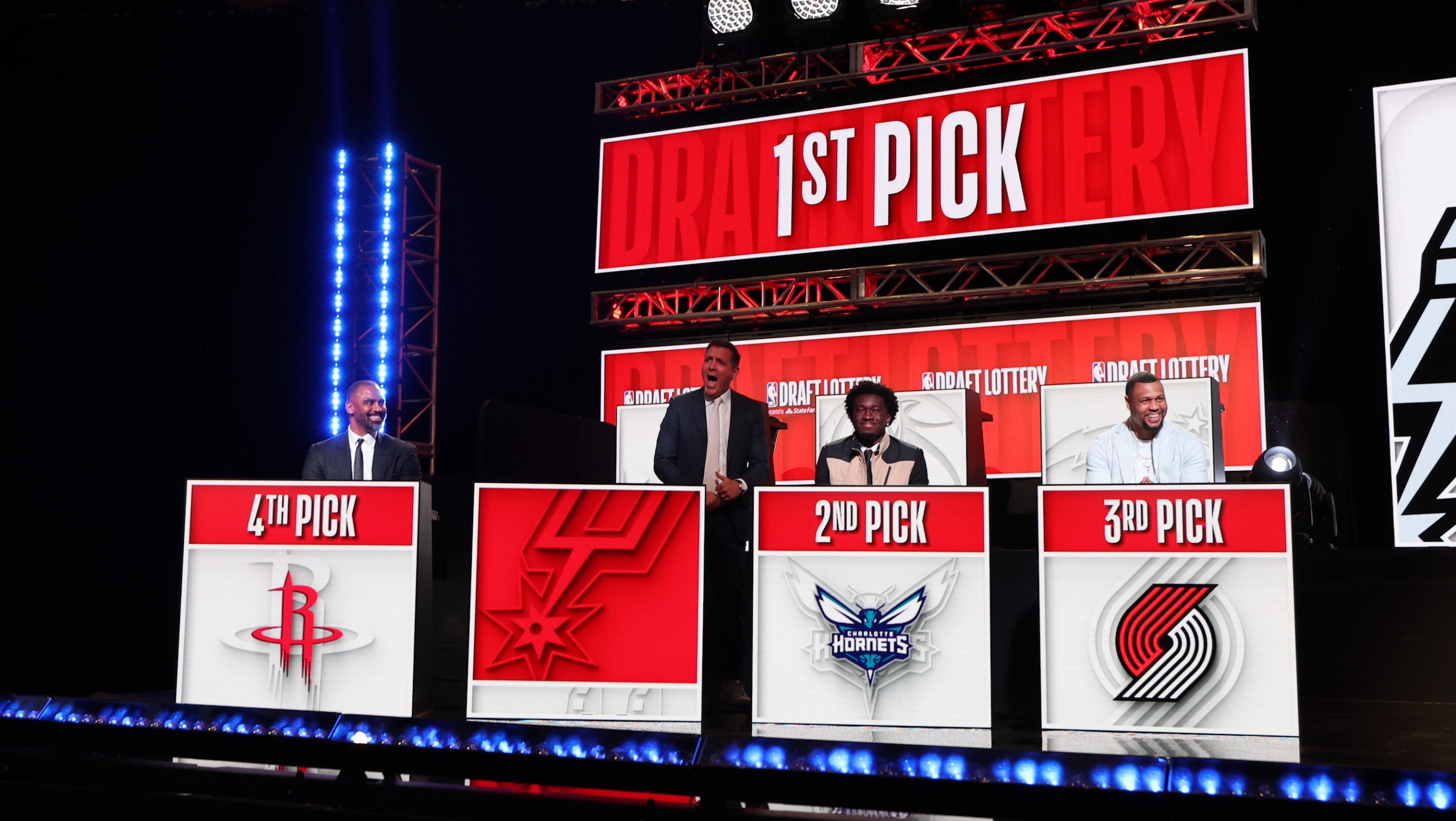 CHICAGO,IL - MAY 16: Managing Partner Peter J. Holt of the San Antonio Spurs celebrates receiving the 1st Pick during the 2023 NBA Draft Lottery at McCormick Place on May 16, 2023 in Chicago, Illinois. NOTE TO USER: User expressly acknowledges and agrees that, by downloading and or using this photograph, user is consenting to the terms and conditions of the Getty Images License Agreement. Mandatory Copyright Notice: Copyright 2023 NBAE (Photo by Jeff Haynes/NBAE via Getty Images)