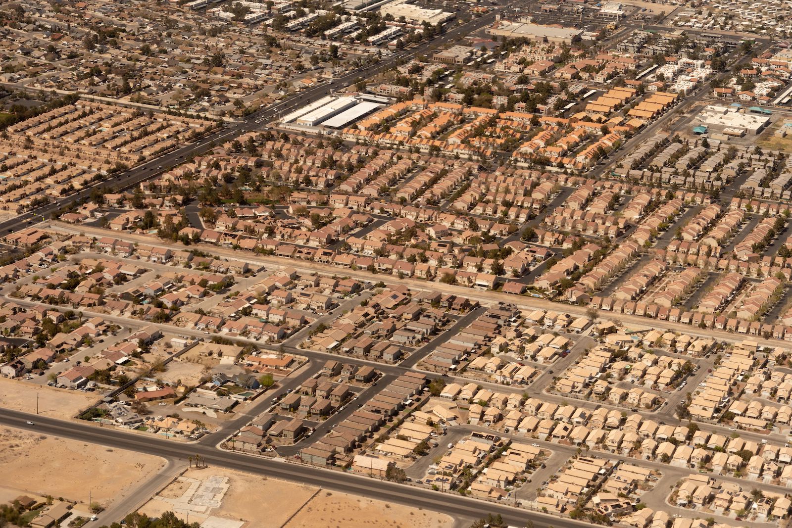 Aerial view of urban sprawl, Las Vegas, Nevada