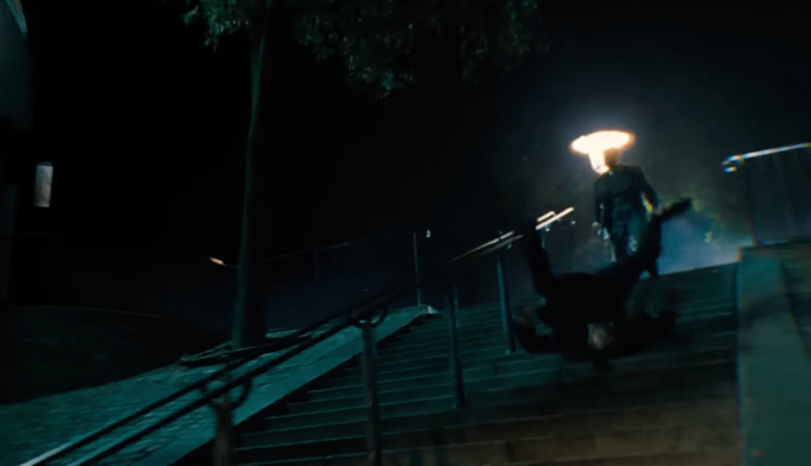 John Wick falling down some stairs