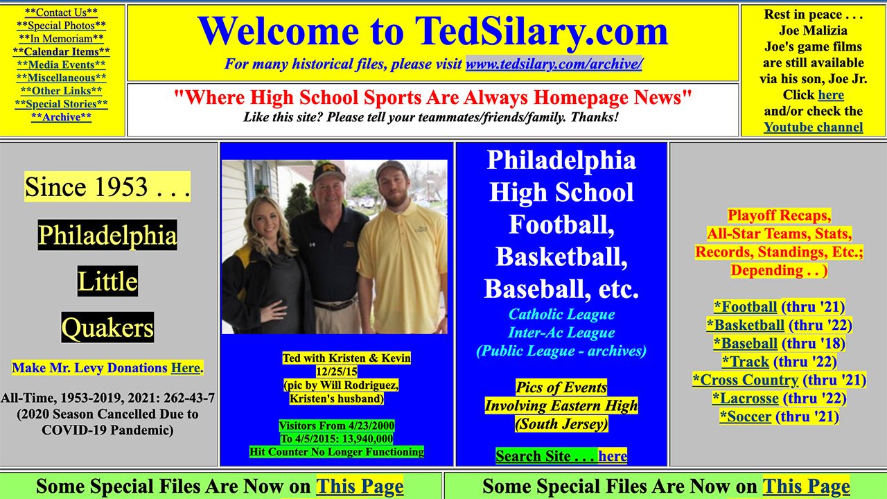 Ted Silary.com, with a very 1990s design.