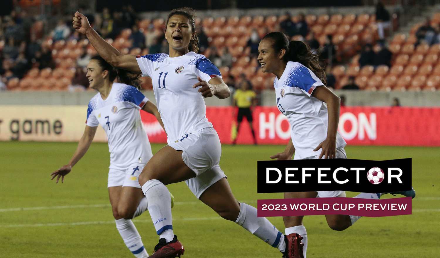 HOUSTON, TEXAS - JANUARY 31: Raquel Rodríguez #11 of Costa Rica celebrates her goal against Haiti during the second half during a Group A - 2020 CONCACAF Women's Olympic Qualifying at BBVA Stadium on January 31, 2020 in Houston, Texas. (Photo by Bob Levey/Getty Images)
