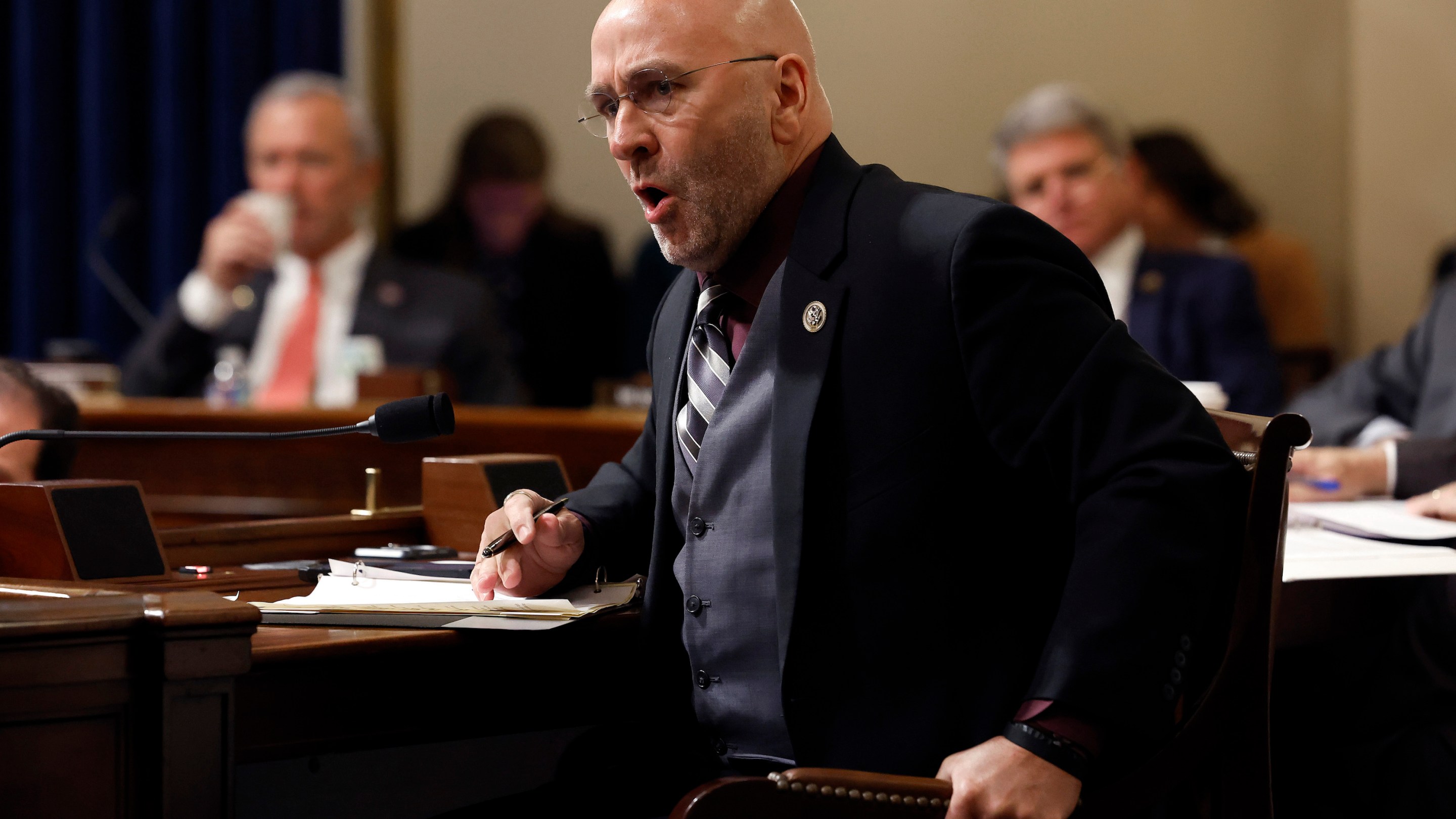Rep. Clay Higgins (R-LA) questions Federal Bureau of Investigation Director Christopher Wray about conspiracy theories related to the January 6, 2020 attack on the U.S. Capitol during a hearing of the House Homeland Security Committee.