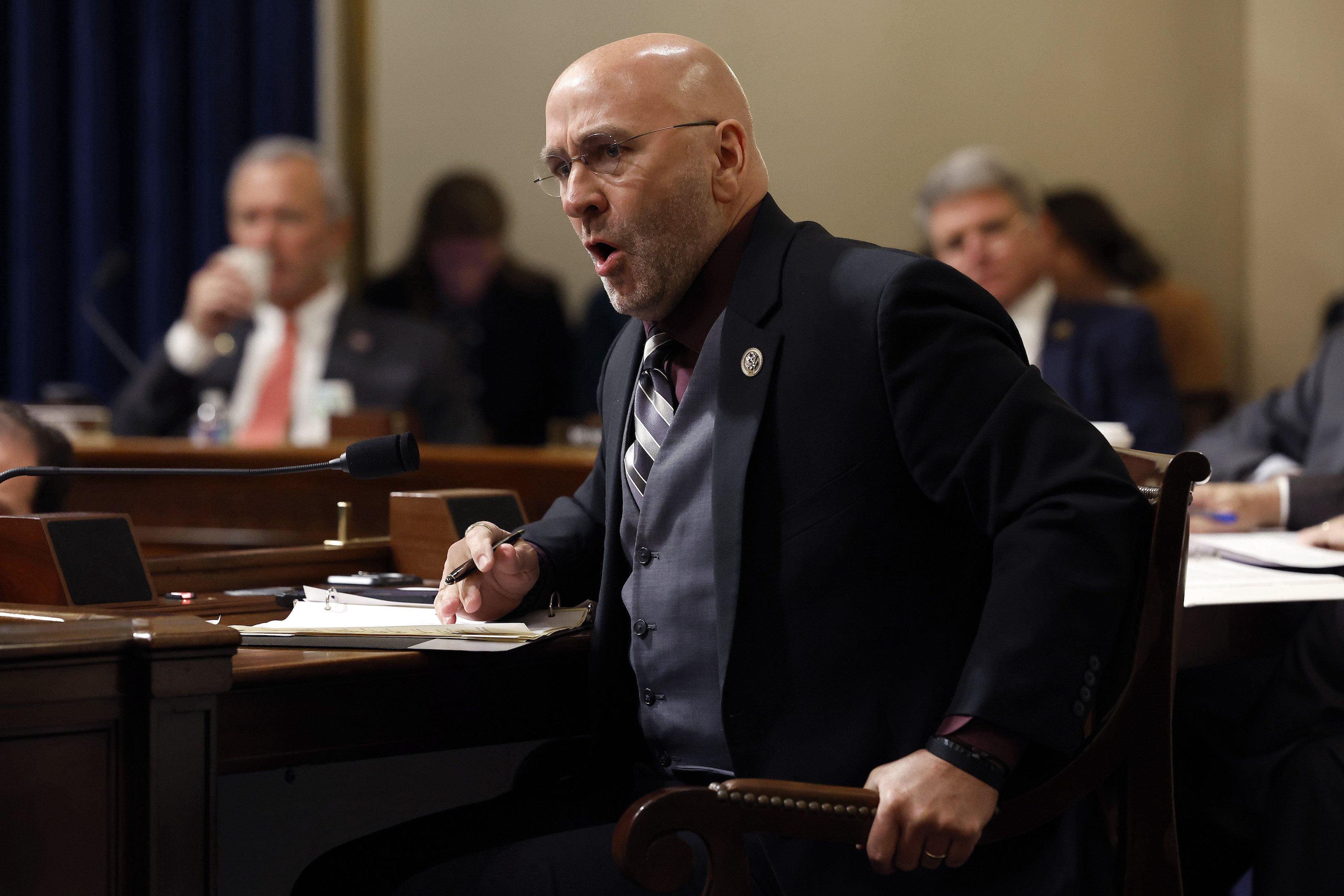 Rep. Clay Higgins (R-LA) questions Federal Bureau of Investigation Director Christopher Wray about conspiracy theories related to the January 6, 2020 attack on the U.S. Capitol during a hearing of the House Homeland Security Committee.