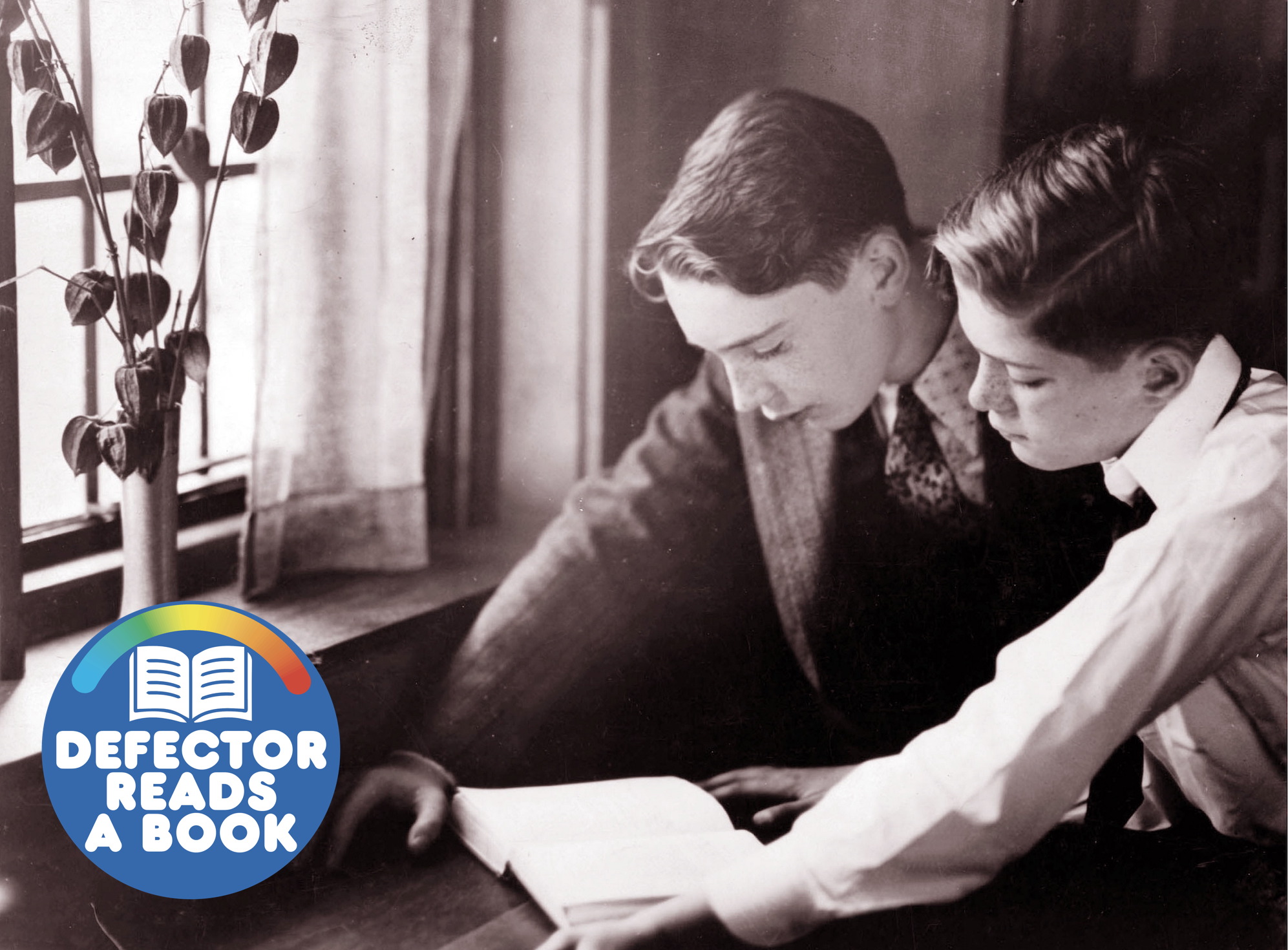Two boys read a book in Brooklyn, 1915