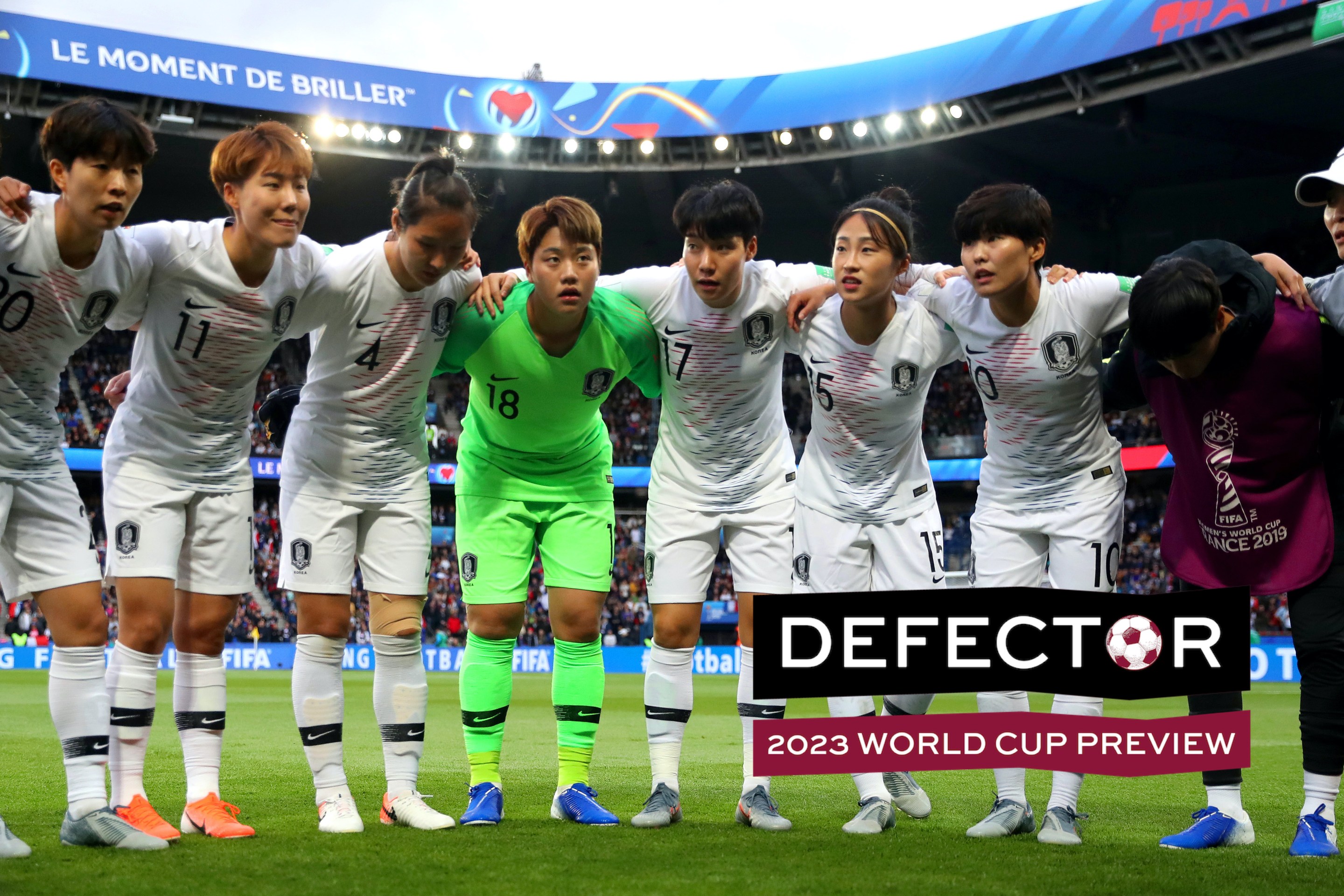 PARIS, FRANCE - JUNE 07: Players of Korea Republic huddle on the pitch prior to the 2019 FIFA Women's World Cup France group A match between France and Korea Republic at Parc des Princes on June 07, 2019 in Paris, France. (Photo by Catherine Ivill - FIFA/FIFA via Getty Images)
