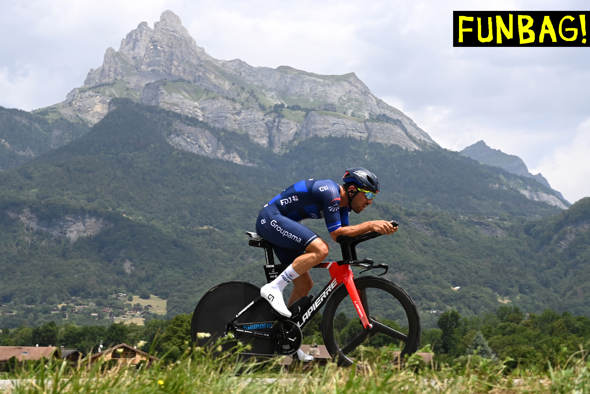 COMBLOUX, FRANCE - JULY 18: Olivier Le Gac of France and Team Groupama-FDJ sprints during the stage sixteen of the 110th Tour de France 2023 a 22.4km individual climbing time trial stage from Passy to Combloux 974m / #UCIWT / on July 18, 2023 in Combloux, France. (Photo by Tim de Waele/Getty Images)
