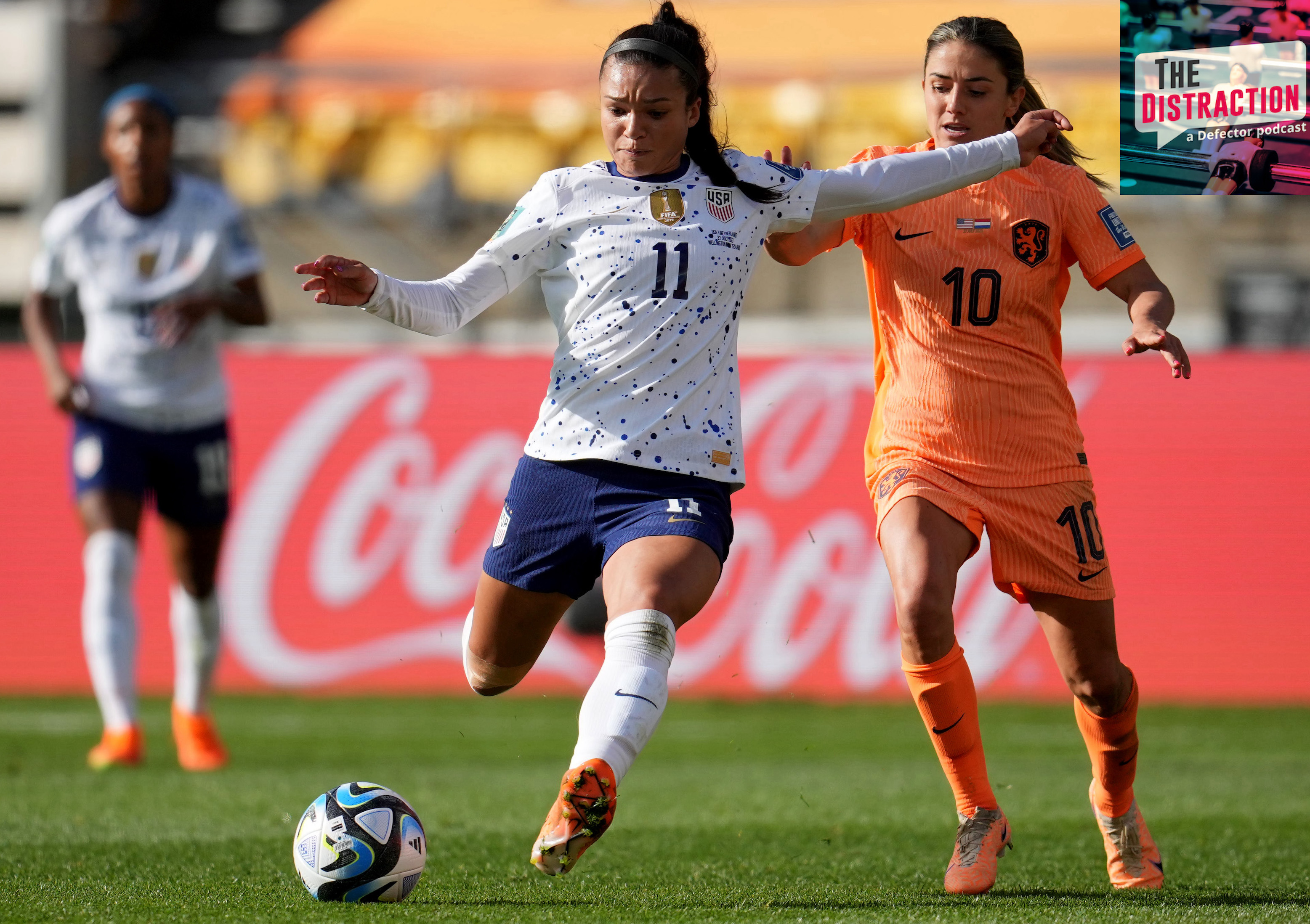 Sophia Smith lines up a shot in the US Women's National Team's game against the Netherlands in the Women's World Cup on Wednesday night.