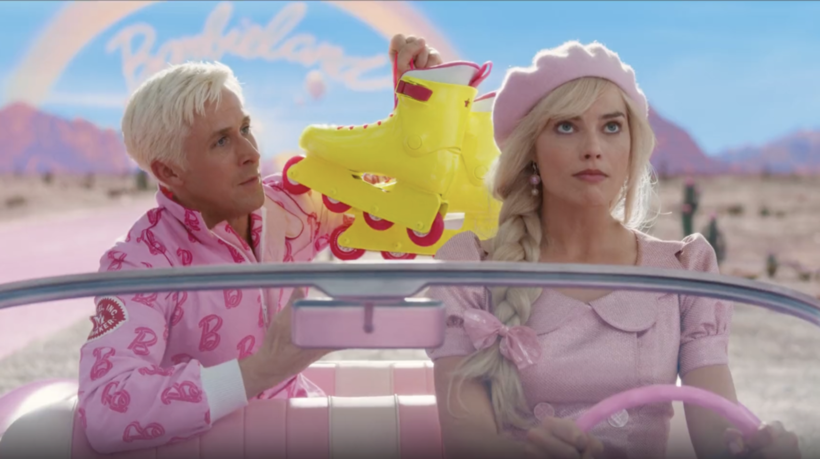 Margot Robbie and Ryan Gosling in the film Barbie
