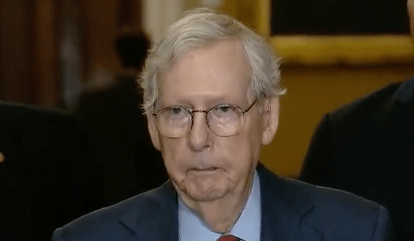 Mitch McConnell, seen possibly pooping his pants.