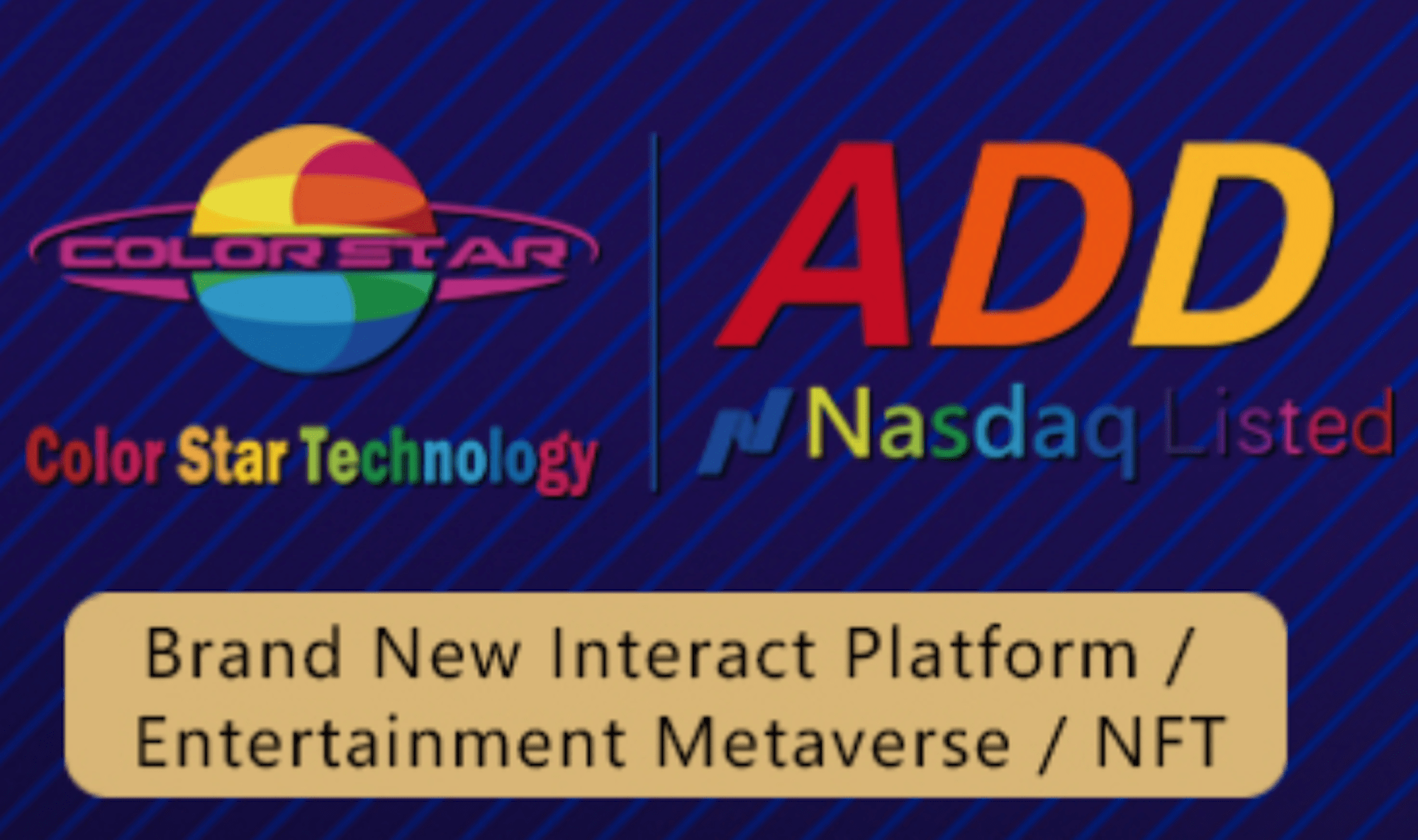An ad for Color Star's NASDAQ listing on the investor page of Color Star's website.