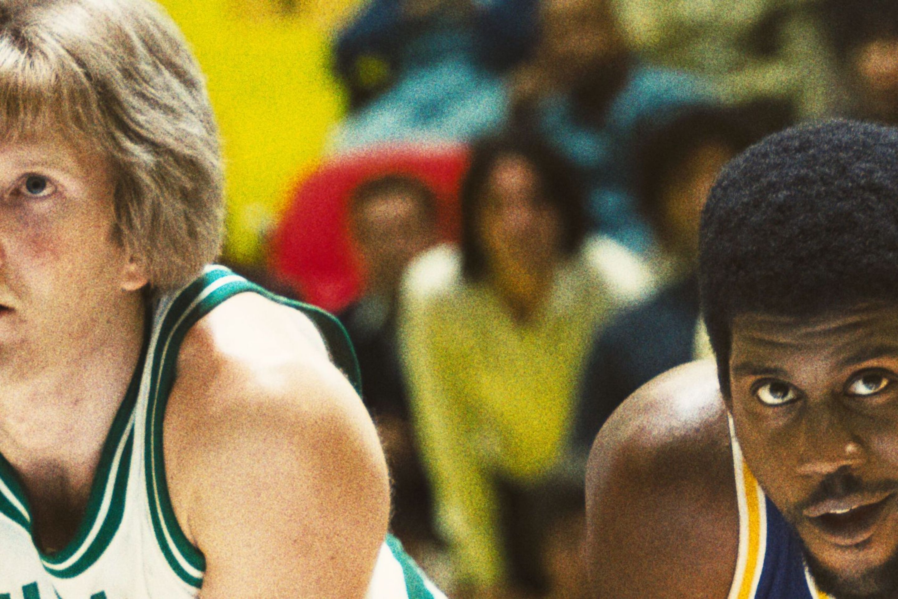 Larry Bird and Magic Johnson next to each other in season two of HBO's series "Winning Time."