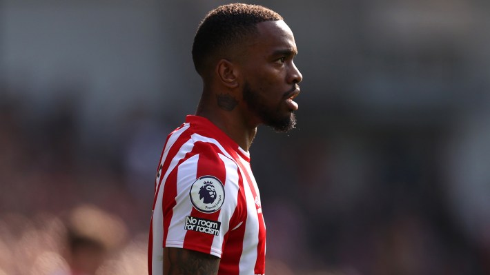 Ivan Toney of Brentford looks on during the Premier League match between Brentford FC and Nottingham Forest at Brentford Community Stadium on April 29, 2023 in Brentford, England.