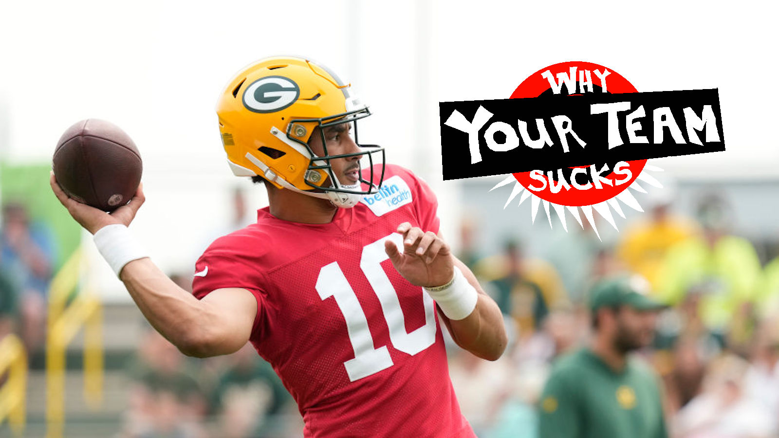 Jordan Love #10 of the Green Bay Packers works out during training camp at Ray Nitschke Field on August 01, 2023 in Ashwaubenon, Wisconsin. (