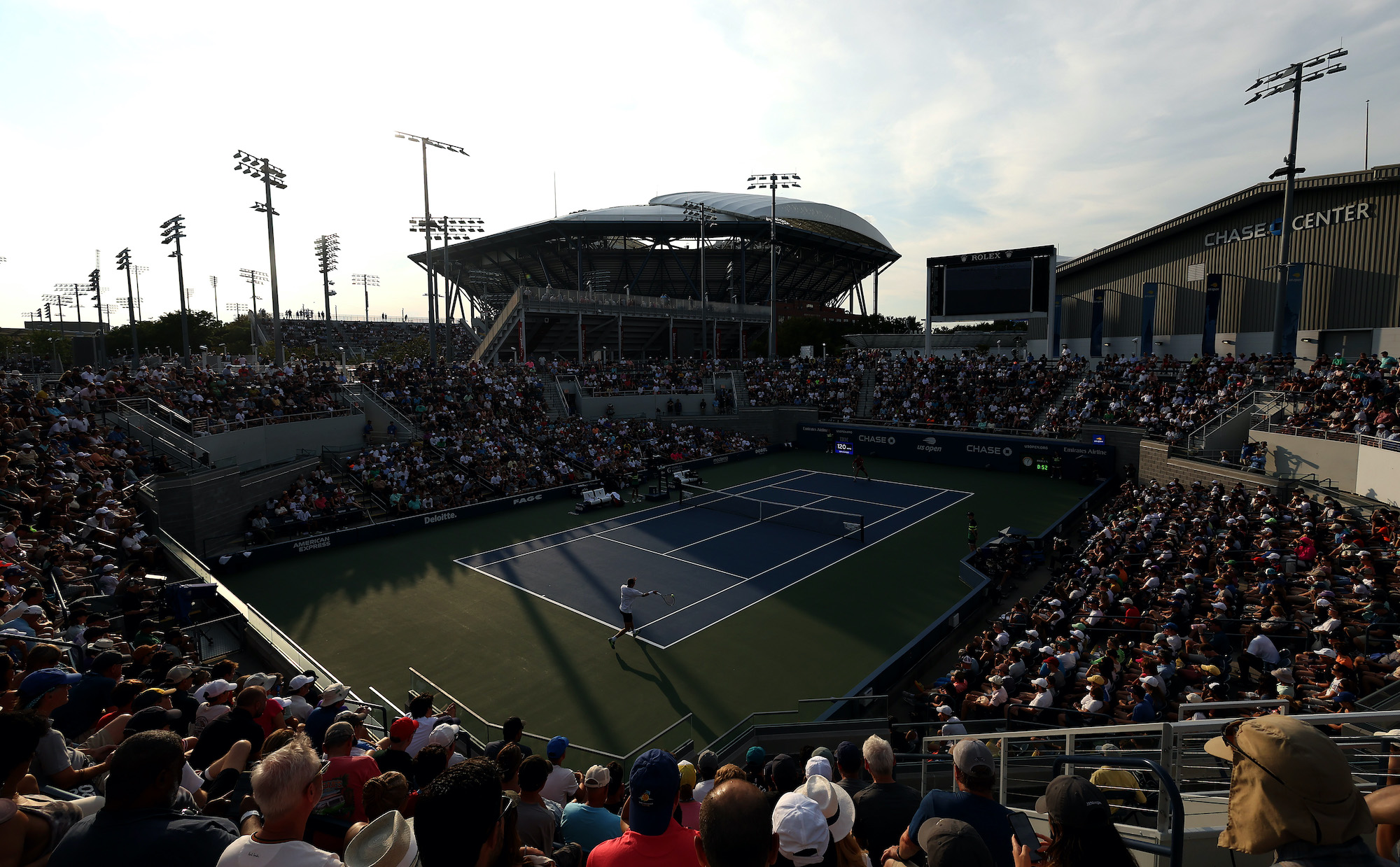A crowd shot of Court 17 at the U.S. Open.