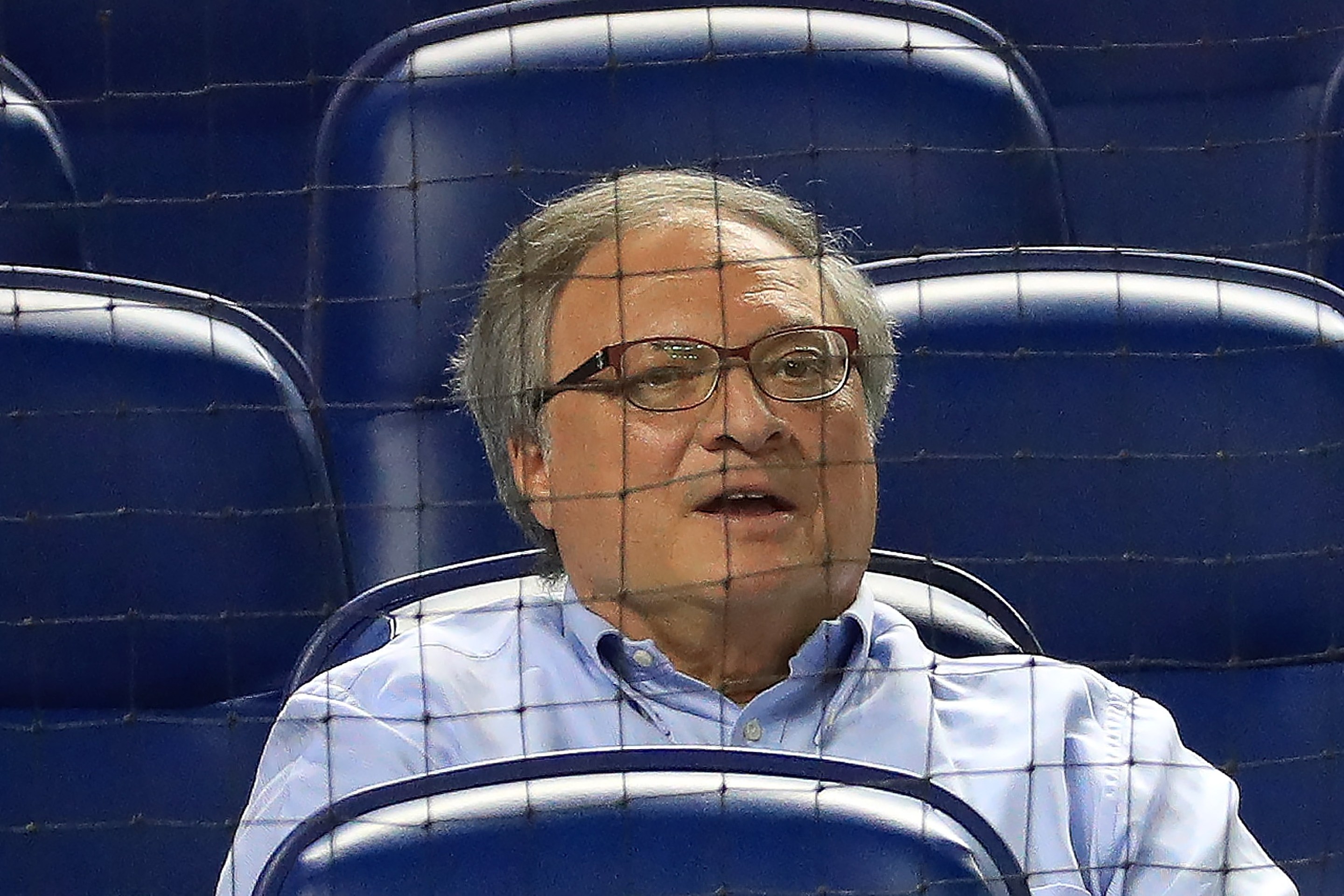 Miami Marlins owner Jeffery Loria looks on during a game against the New York Mets at Marlins Park on June 27, 2017.