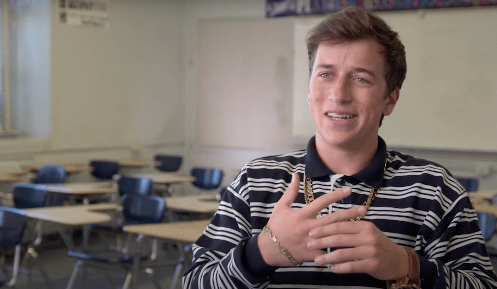Skyler Gisondo giving an interview