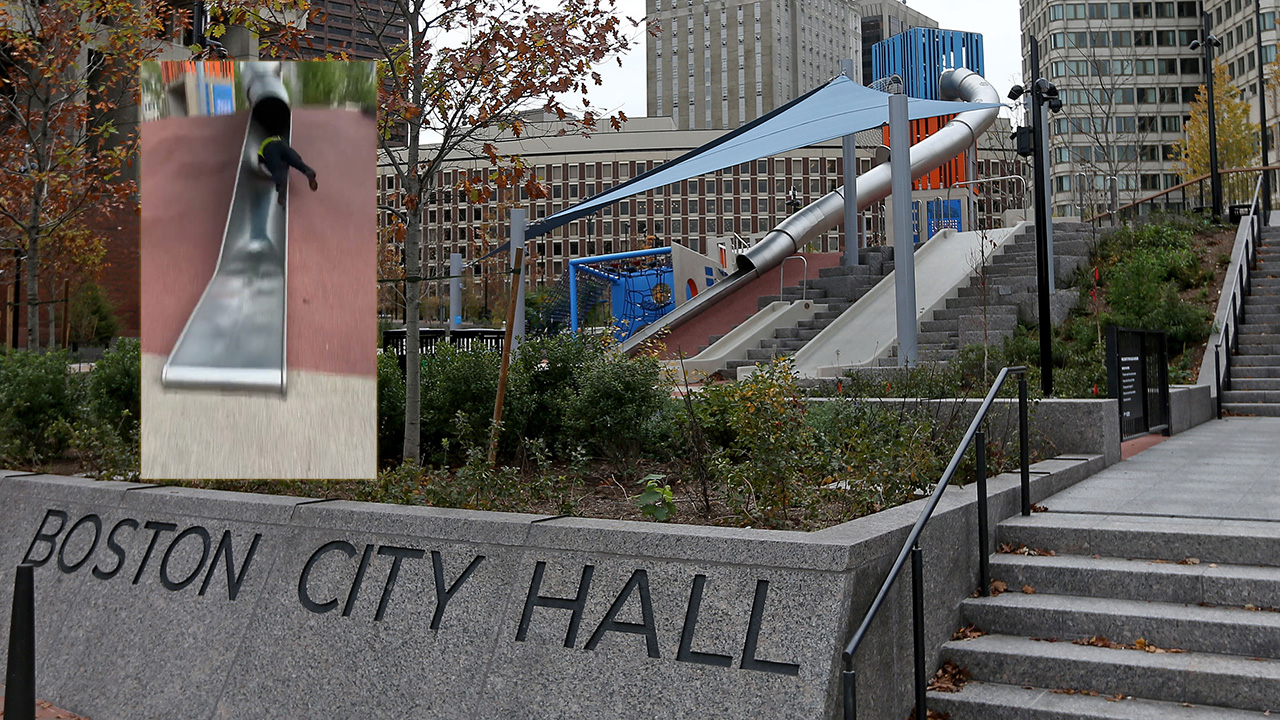 BOSTON, MA - November 11: City Hall plaza under construction on November 11, 2022 in Boston, Massachusetts.