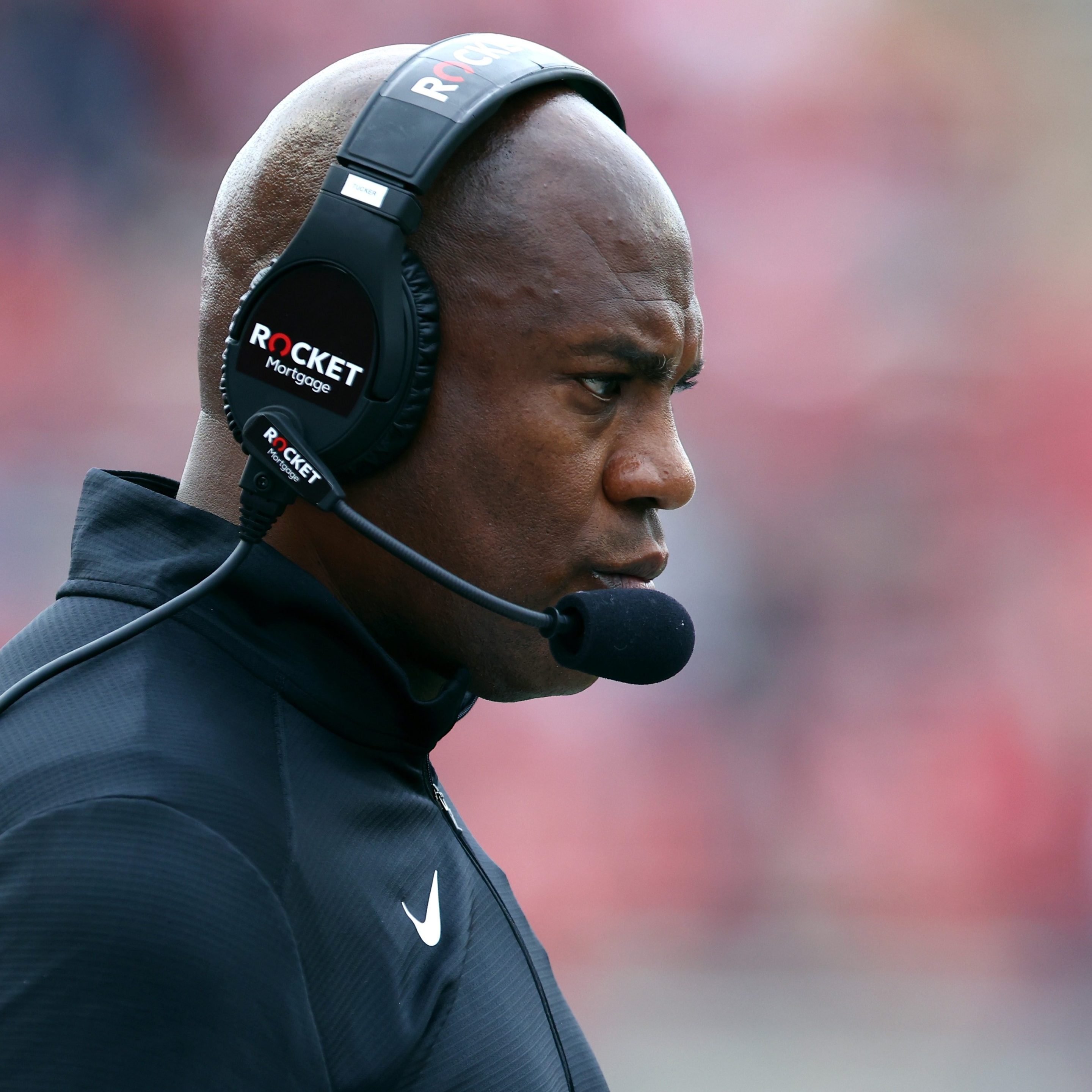 Head coach Mel Tucker of the Michigan State Spartans during a game against the Rutgers Scarlet Knights at SHI Stadium on October 9, 2021 in Piscataway, New Jersey. Michigan State