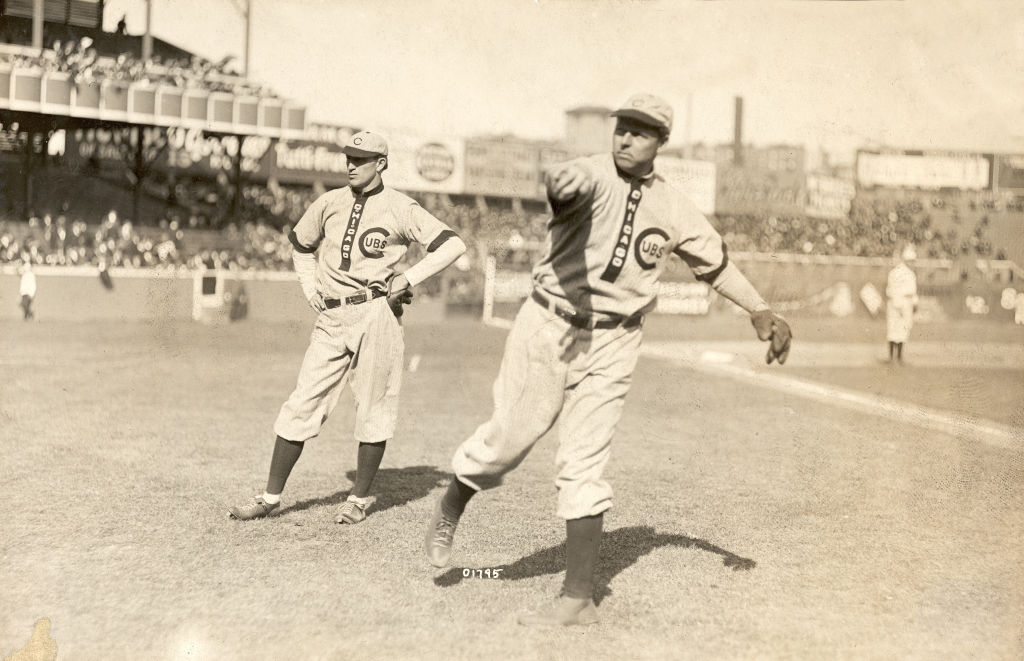 Mordecai Brown warms up before a game