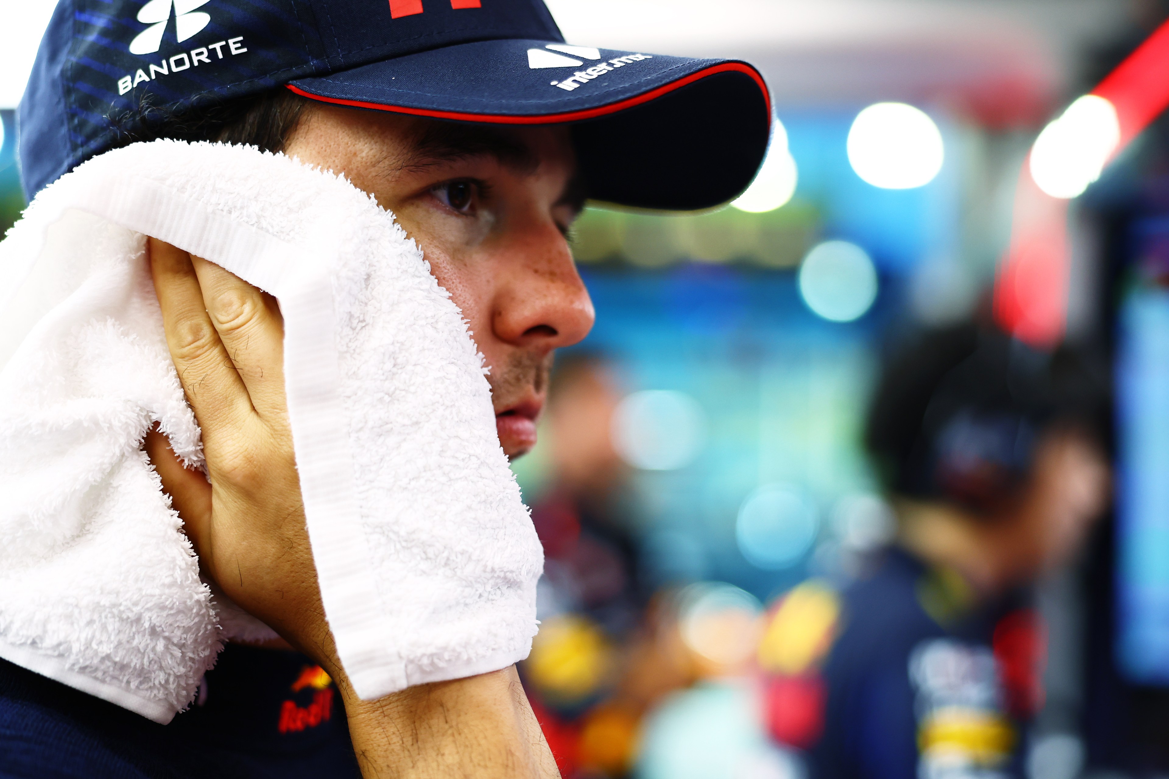Sergio Perez prepares to drive at the Grand Prix of Singapore.