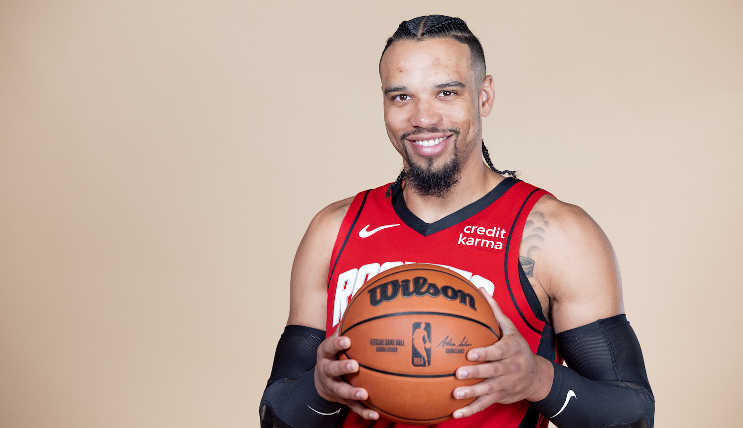 HOUSTON, TEXAS - OCTOBER 02: Dillon Brooks #9 of the Houston Rockets poses for a photo during media day on October 02, 2023 in Houston, Texas. (Photo by Carmen Mandato/Getty Images)
