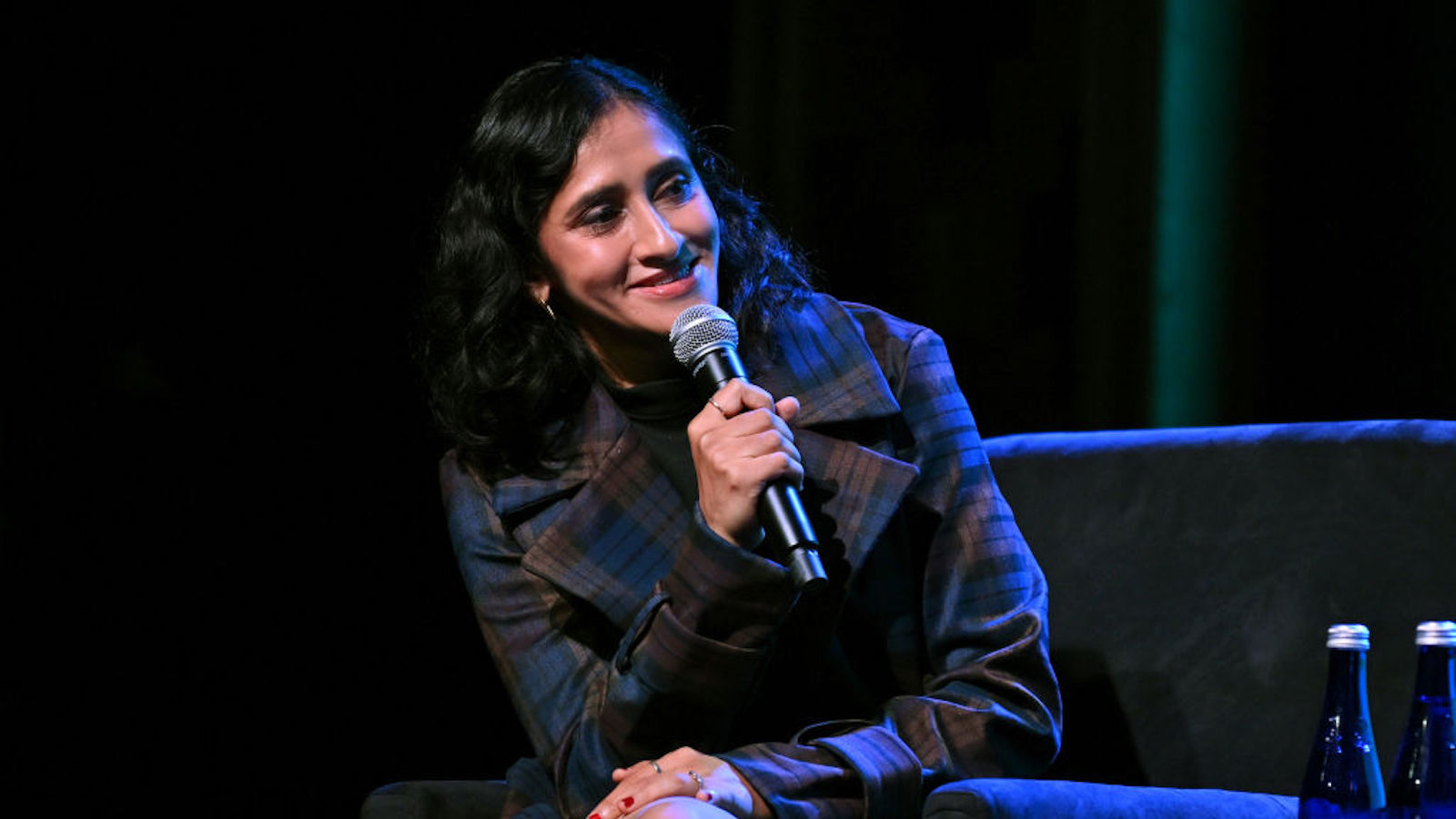 Aparna Nancherla speaks onstage during The 2023 New Yorker Festival at SVA Theater 1 on October 07, 2023 in New York City.