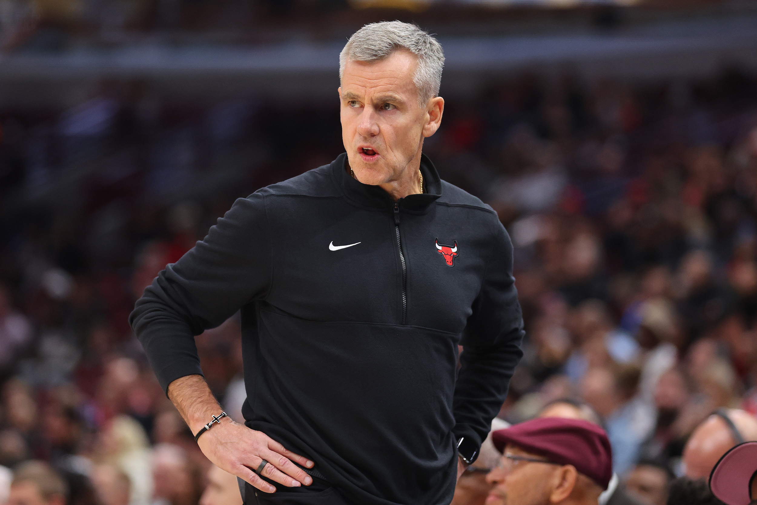 Billy Donovan stalks the sidelines at a Bulls home game.