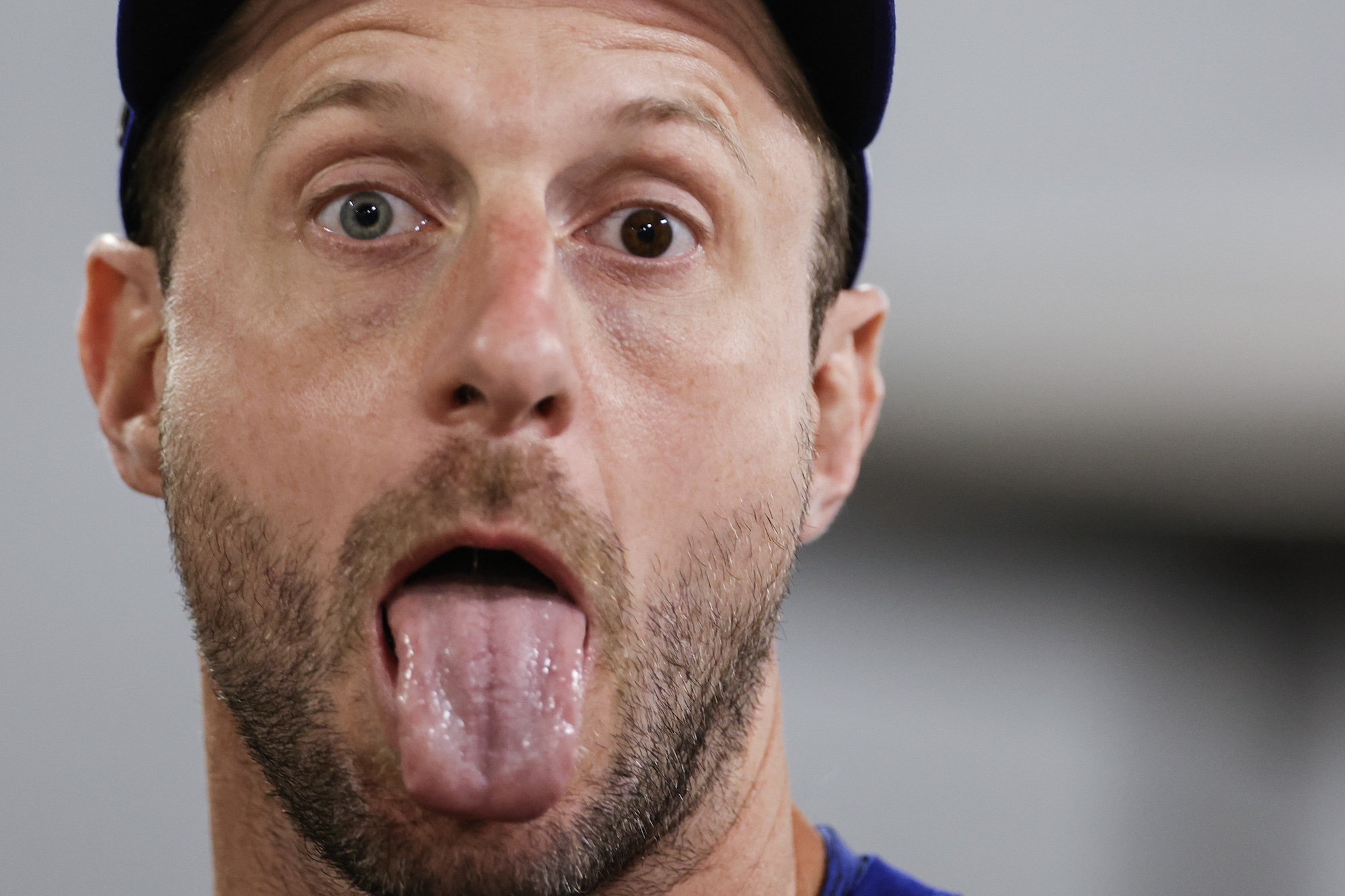 ARLINGTON, TEXAS - OCTOBER 26: Max Scherzer #31 of the Texas Rangers looks on during the World Series Workout Day at Globe Life Field on October 26, 2023 in Arlington, Texas. (Photo by Carmen Mandato/Getty Images)