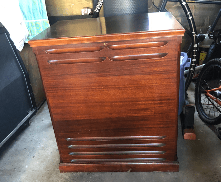 A Leslie speaker, looking resplendent in Dave McKenna's garage