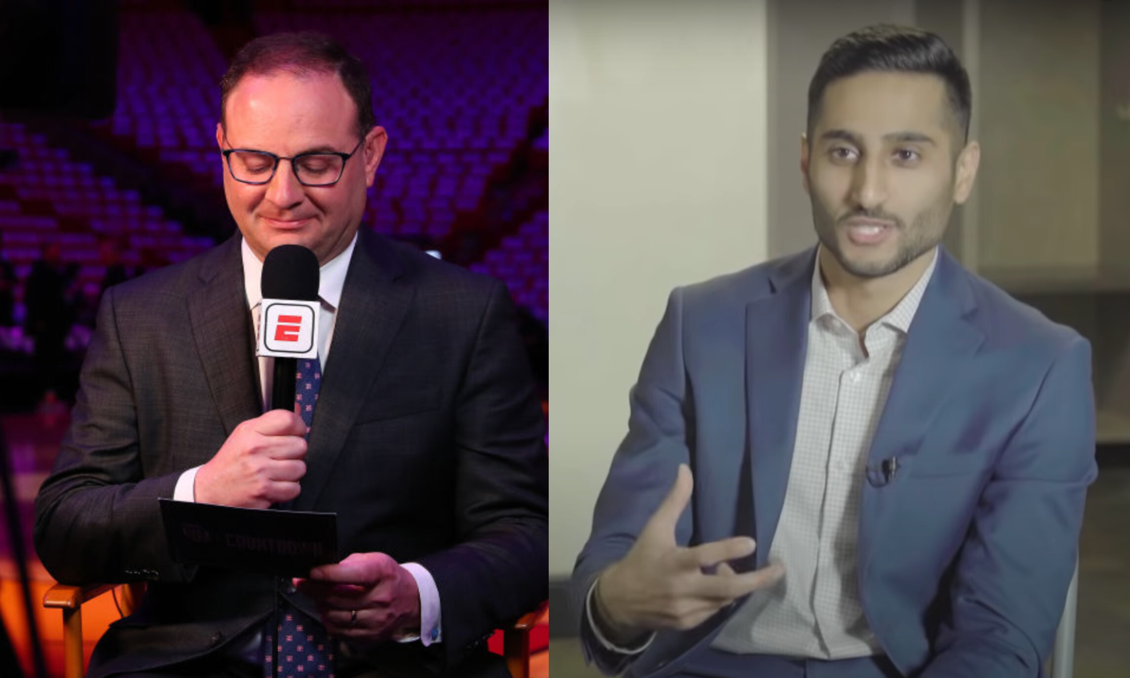 NBA reporters Adrian Wojnarowski and Shams Charania