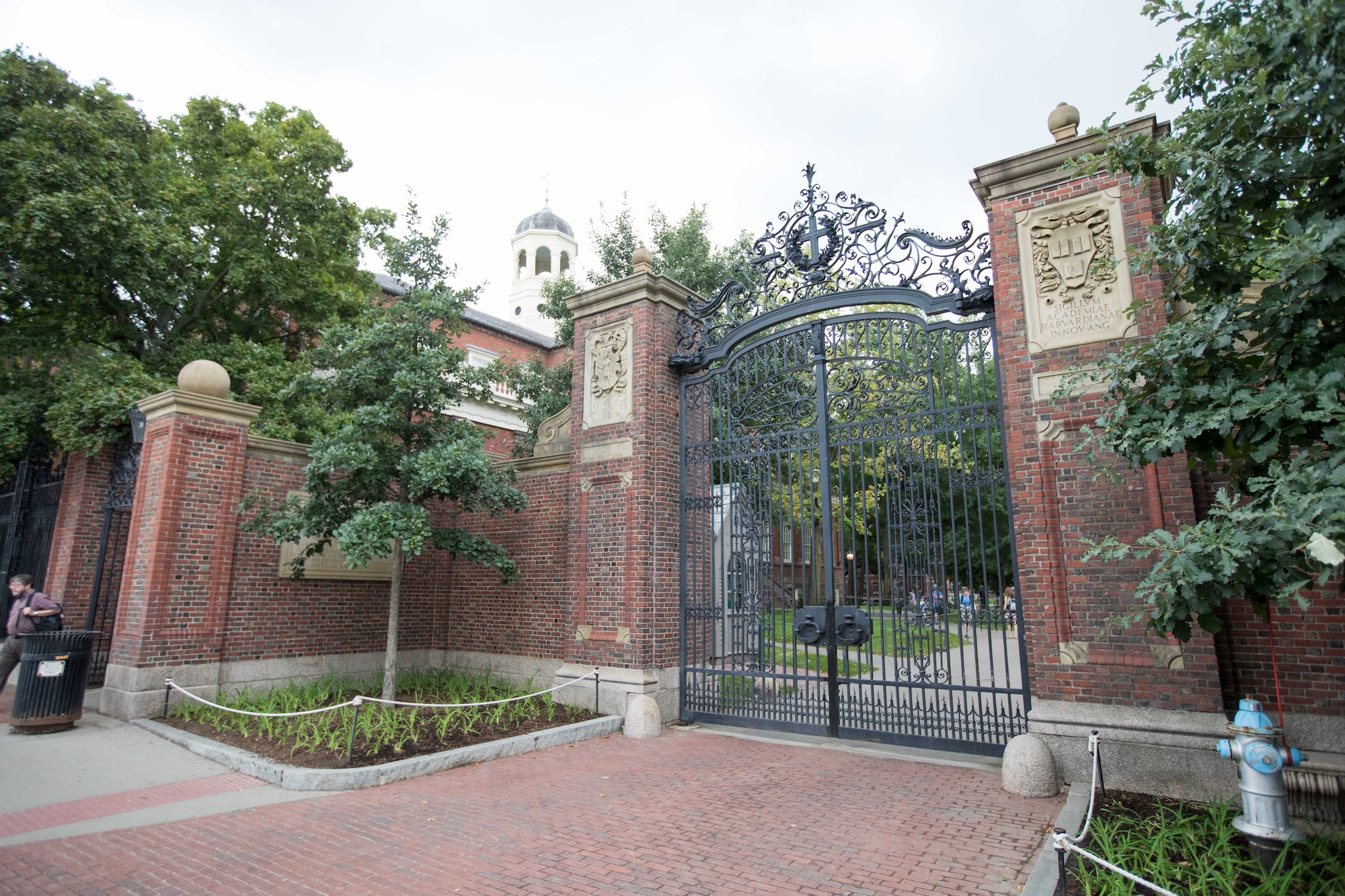 CAMBRIDGE, MA - AUGUST 30: A gate in front of Harvard Yard at Harvard University on August 30, 2018 (Photo by Scott Eisen/Getty Images)