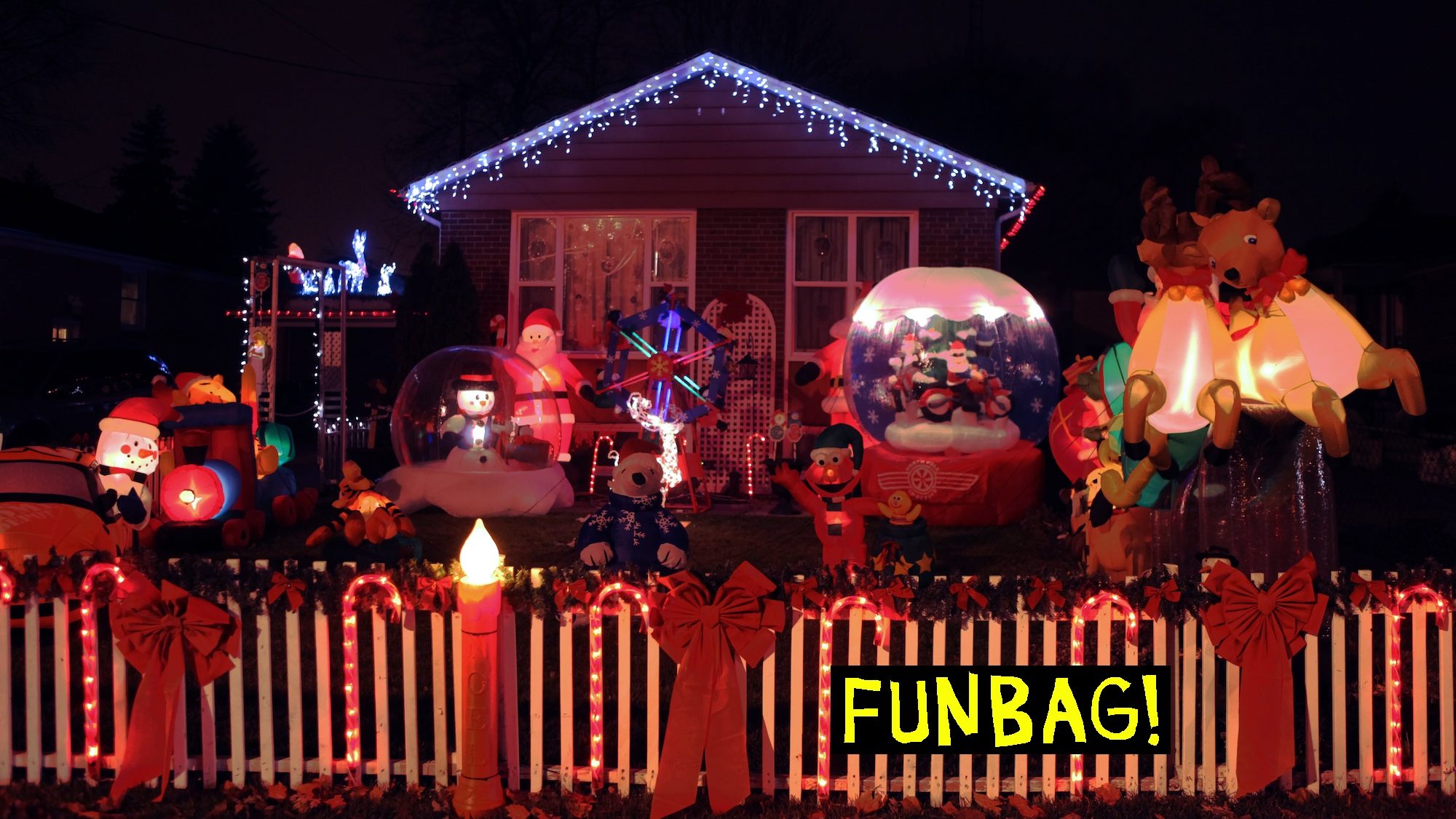 An abundance of Christmas decorations in front of a house in Toronto, Ontario, Canada, on December 24, 2009. (Photo by Creative Touch Imaging Ltd./NurPhoto)