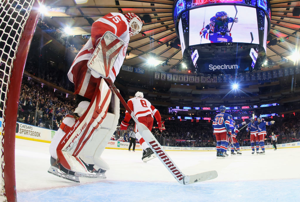 Ville Husso shot from below after the Rangers score