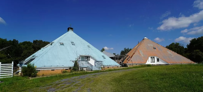 two pyramid houses