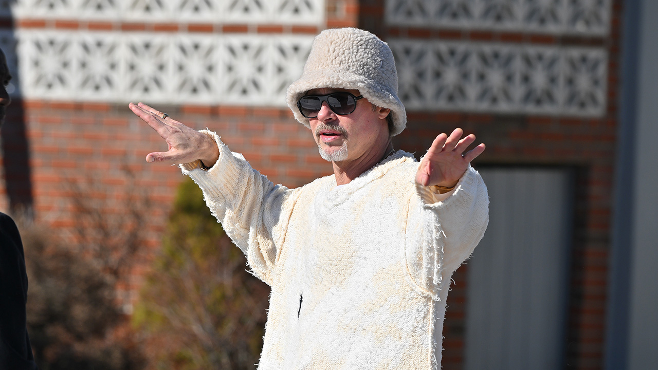NEW YORK, NEW YORK - FEBRUARY 13: Brad Pitt is seen on the set of "Wolves" in Old Howard Beach on February 13, 2023 in New York City.