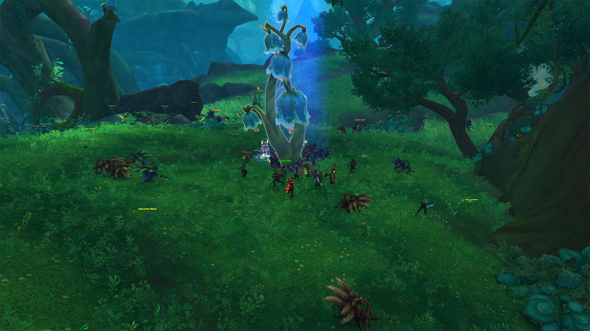 World of Warcraft players garden in the Guardians of the Dream patch